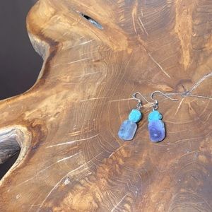 Handmade New Mexico Turquoise Amethyst Earrings